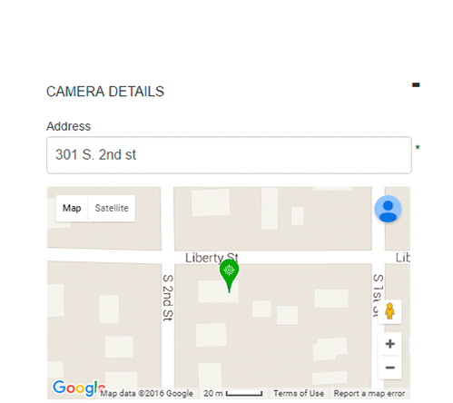 PubliCam camera registration map